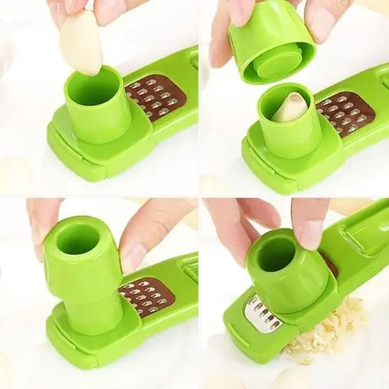 Groene Gember Knoflook Grinder - Handmatige Druk Chopper met Messen - Accesso...